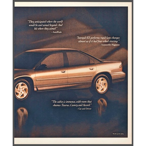 1993 Dodge Intrepid Sedan 2 Page Vintage Print Ad Cab Forward Design Wall Art - Picture 3 of 3